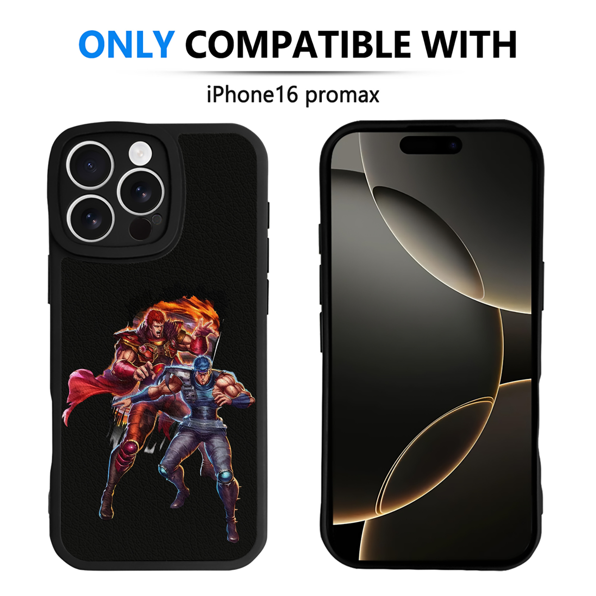 （画像用） 北斗の拳 Fist of the North Star 【iPhone 16シリーズ対応】シリコンスマホケース（レザー調） 材質：シリコン
